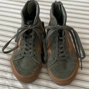 Vans Kids High-Top Sneakers in Olive and Brown